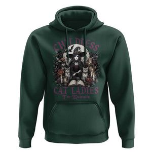 Harris Supporter Hoodie Childless Cat Ladies For Kamala Mysterious Witch Cats Flower TS11 Dark Forest Green Print Your Wear