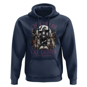 Harris Supporter Hoodie Childless Cat Ladies For Kamala Mysterious Witch Cats Flower TS11 Navy Print Your Wear