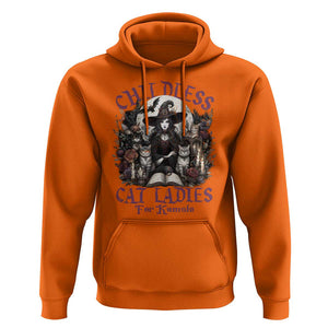 Harris Supporter Hoodie Childless Cat Ladies For Kamala Mysterious Witch Cats Flower TS11 Orange Print Your Wear