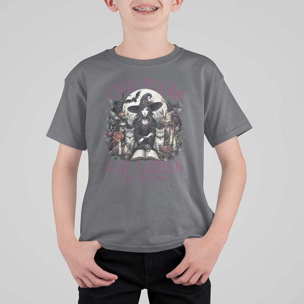 Harris Supporter T Shirt For Kid Childless Cat Ladies For Kamala Mysterious Witch Cats Flower TS11 Charcoal Print Your Wear
