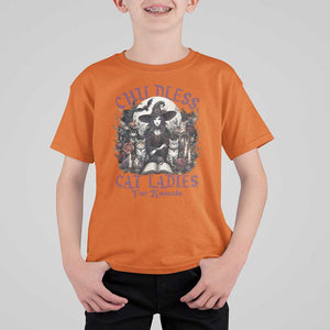 Harris Supporter T Shirt For Kid Childless Cat Ladies For Kamala Mysterious Witch Cats Flower TS11 Orange Print Your Wear