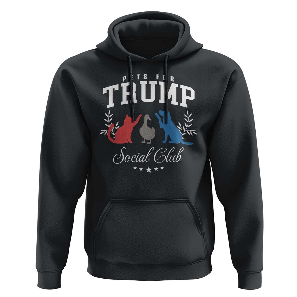 Trump Supporter 2024 Hoodie Pets For Trump Social Club Est 2024 Duck Cat Dog TS11 Black Print Your Wear