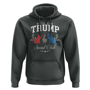 Trump Supporter 2024 Hoodie Pets For Trump Social Club Est 2024 Duck Cat Dog TS11 Dark Heather Print Your Wear