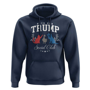Trump Supporter 2024 Hoodie Pets For Trump Social Club Est 2024 Duck Cat Dog TS11 Navy Print Your Wear