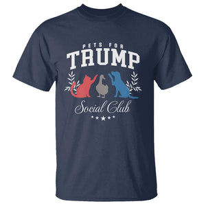 Trump Supporter 2024 T Shirt Pets For Trump Social Club Est 2024 Duck Cat Dog TS11 Navy Print Your Wear