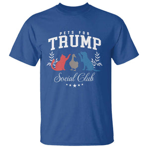 Trump Supporter 2024 T Shirt Pets For Trump Social Club Est 2024 Duck Cat Dog TS11 Royal Blue Print Your Wear
