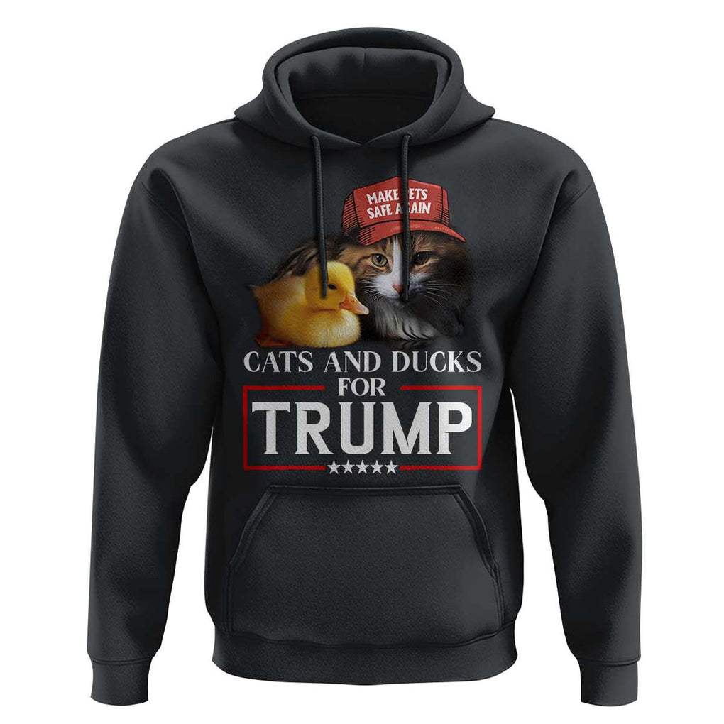 Trump Supporter Hoodie Cats And Ducks For Trump Make Pets Safe Again TS11 Black Print Your Wear