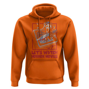 Funny Halloween Hoodie Let's Watch Horror Movies Ghost Broken Televison Knife TS11 Orange Print Your Wear