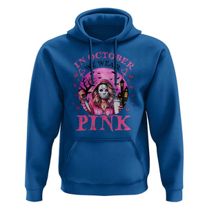 Breast Cancer Awareness Hoodie In October We Wear Pink Halloween Butterfly Bat Murderer TS11 Royal Blue Print Your Wear