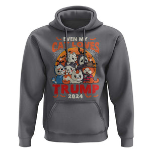 Funny Trump Halloween Hoodie Even My Cat Loves Trump 2024 Bat Moon Murderer TS11 Charcoal Print Your Wear