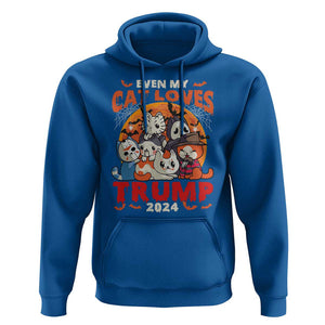 Funny Trump Halloween Hoodie Even My Cat Loves Trump 2024 Bat Moon Murderer TS11 Royal Blue Print Your Wear