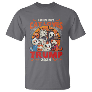 Funny Trump Halloween T Shirt Even My Cat Loves Trump 2024 Bat Moon Murderer TS11 Charcoal Print Your Wear