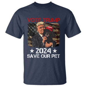 Vote Trump 2024 T Shirt Save Our Pet Dog Vintage American Flag TS11 Navy Print Your Wear