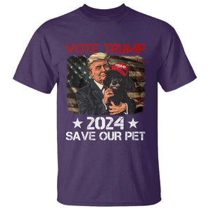Vote Trump 2024 T Shirt Save Our Pet Dog Vintage American Flag TS11 Purple Print Your Wear