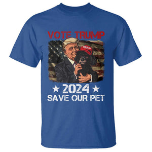 Vote Trump 2024 T Shirt Save Our Pet Dog Vintage American Flag TS11 Royal Blue Print Your Wear