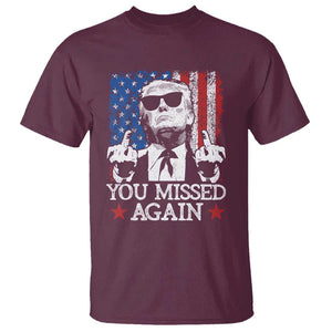 Funny Trump T Shirt You Missed Again 0 2 American Flag Stripes Star TS11 Maroon Print Your Wear
