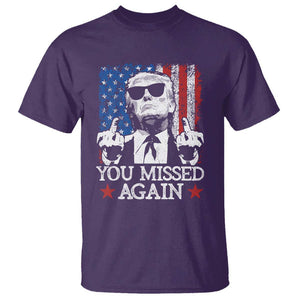 Funny Trump T Shirt You Missed Again 0 2 American Flag Stripes Star TS11 Purple Print Your Wear