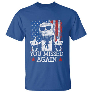 Funny Trump T Shirt You Missed Again 0 2 American Flag Stripes Star TS11 Royal Blue Print Your Wear