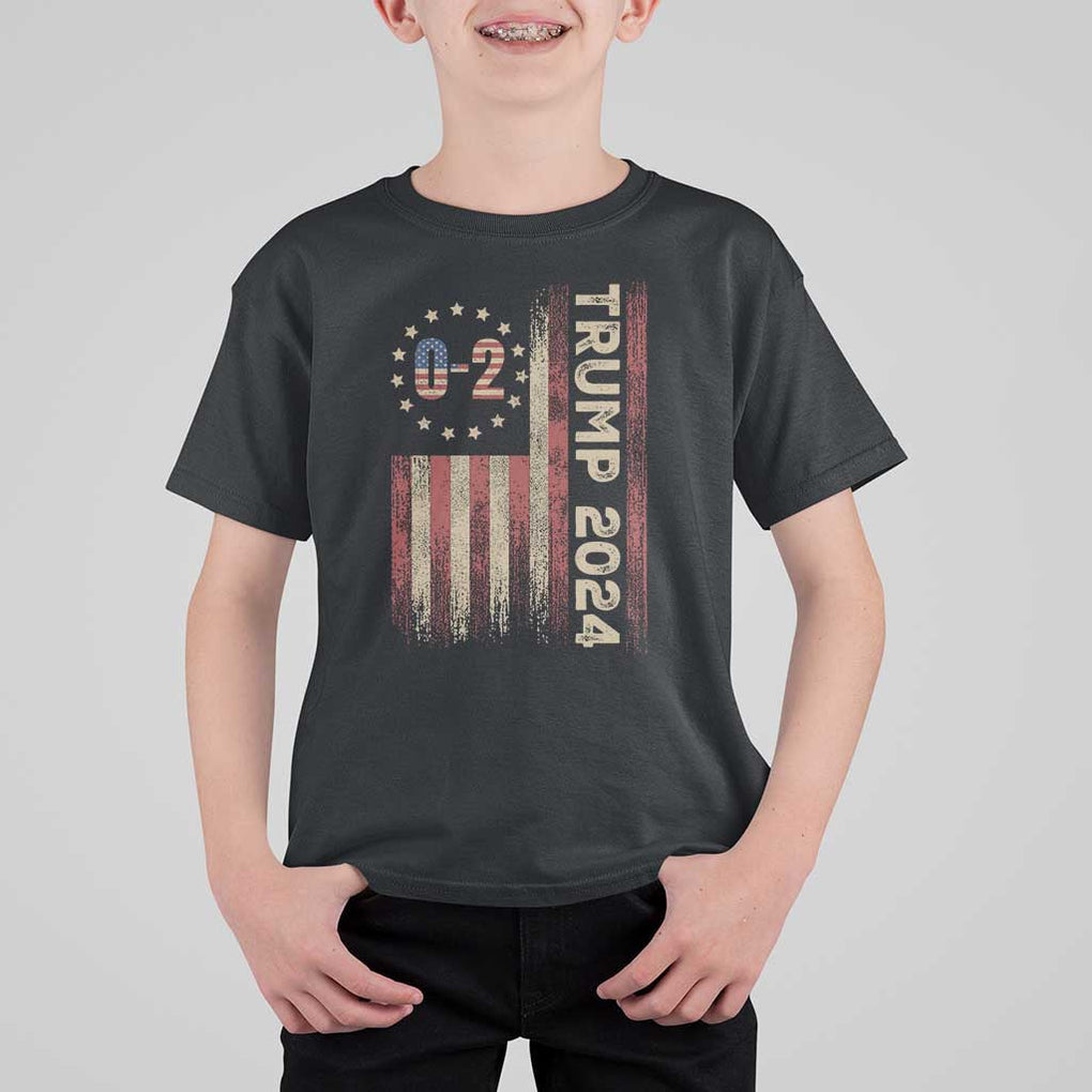 Trump 2024 T Shirt For Kid 0 2 Vintage American Flag Star Fight Fight Fight Never Surrender TS11 Black Print Your Wear