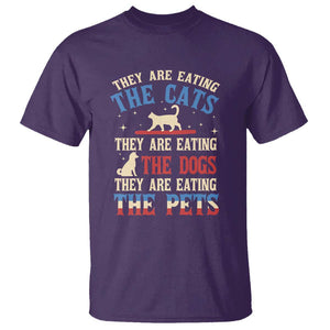 Funny Trump Supporter 2024 T Shirt They Are Eating The Cats They Are Eating The Dogs They Are Eating The Pets TS11 Purple Print Your Wear