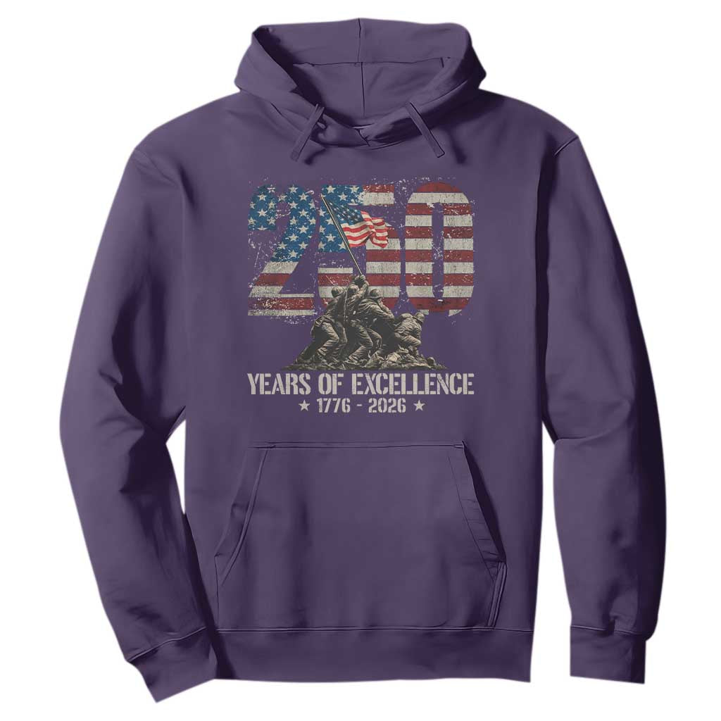 250 Years Of Excellence Hoodie 250th American Anniversary Independence Day TS11 Purple Print Your Wear