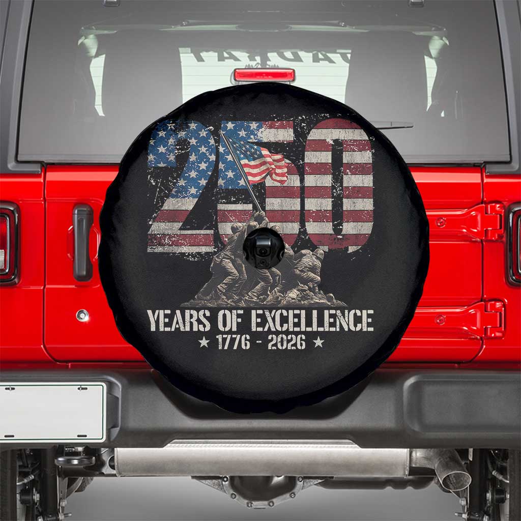 250 Years Of Excellence Spare Tire Cover 250th American Anniversary Independence Day TS11 Black Print Your Wear