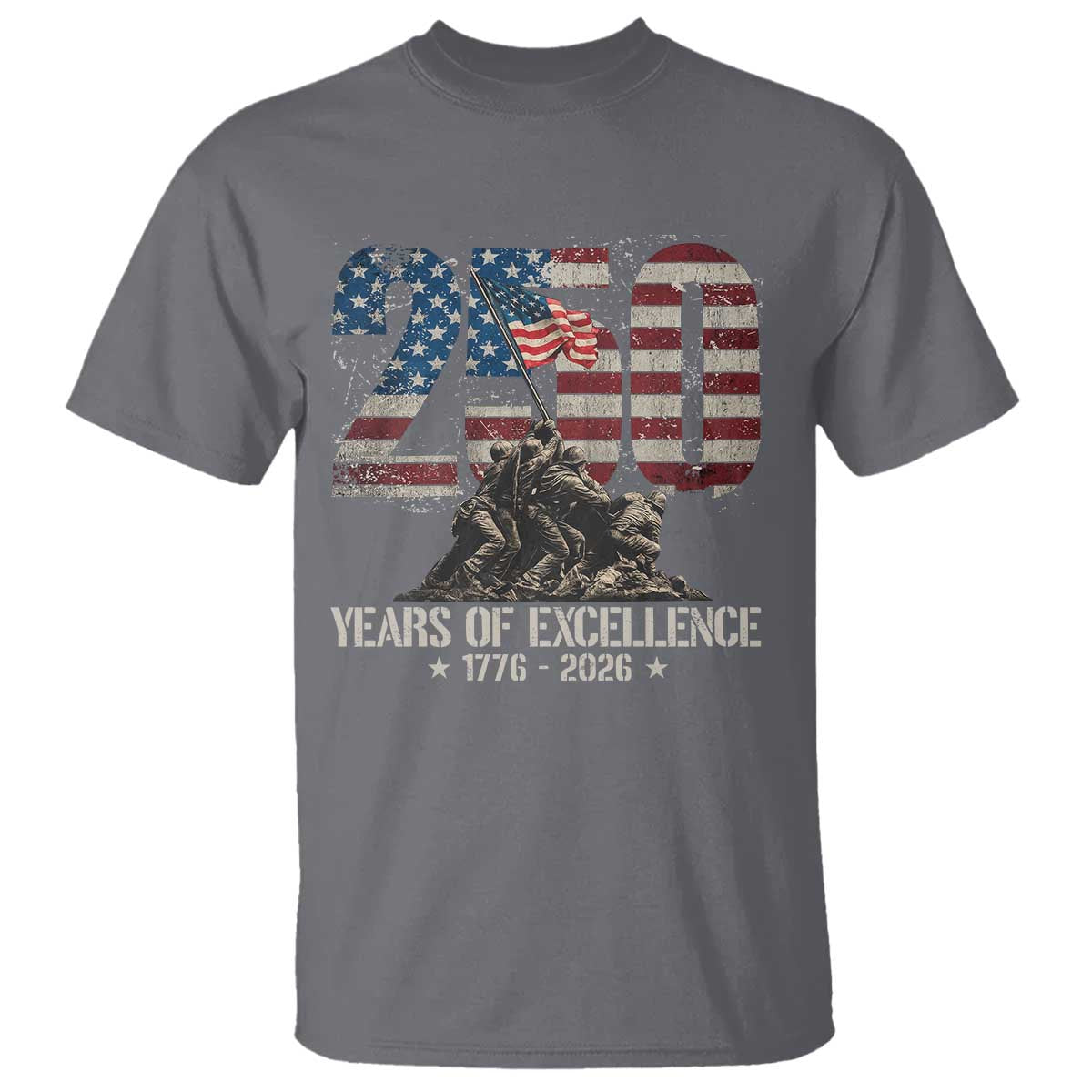 250 Years Of Excellence T Shirt 250th American Anniversary Independence Day TS11 Charcoal Print Your Wear