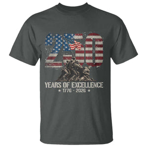 250 Years Of Excellence T Shirt 250th American Anniversary Independence Day TS11 Dark Heather Print Your Wear