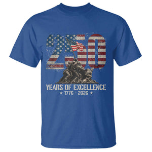 250 Years Of Excellence T Shirt 250th American Anniversary Independence Day TS11 Royal Blue Print Your Wear