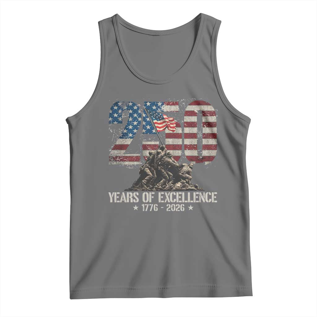 250 Years Of Excellence Tank Top 250th American Anniversary Independence Day TS11 Black Heather Print Your Wear
