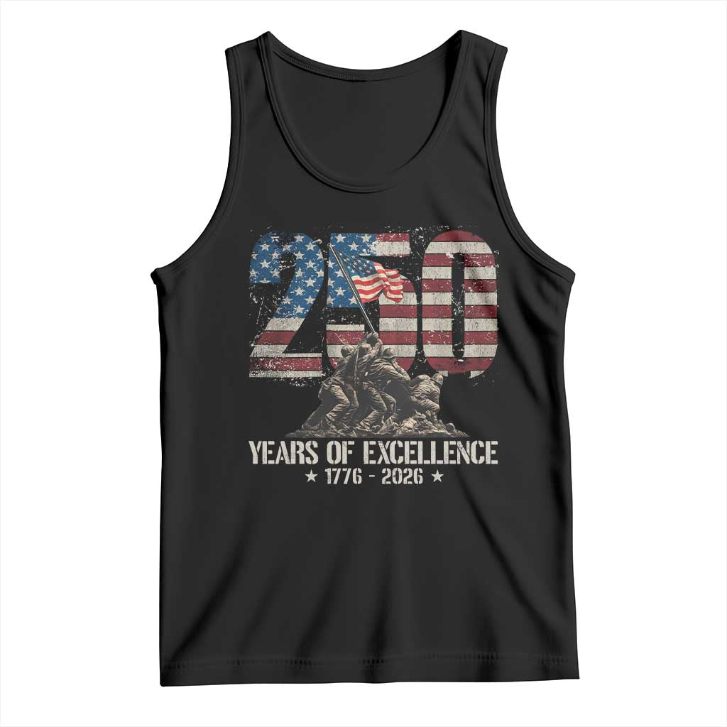 250 Years Of Excellence Tank Top 250th American Anniversary Independence Day TS11 Black Print Your Wear