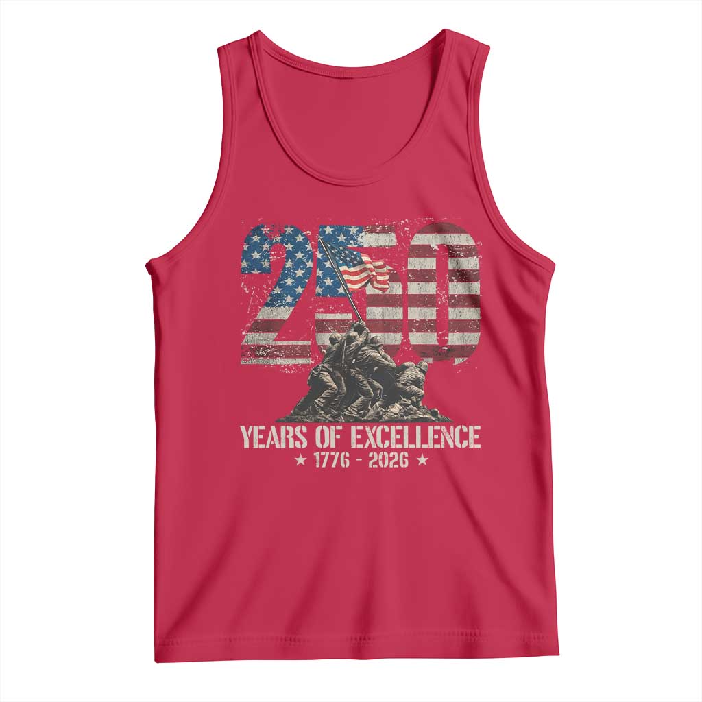 250 Years Of Excellence Tank Top 250th American Anniversary Independence Day TS11 Red Print Your Wear