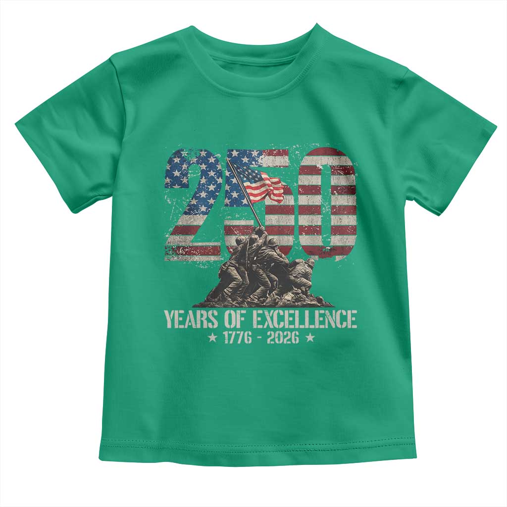 250 Years Of Excellence Toddler T Shirt 250th American Anniversary Independence Day TS11 Irish Green Print Your Wear
