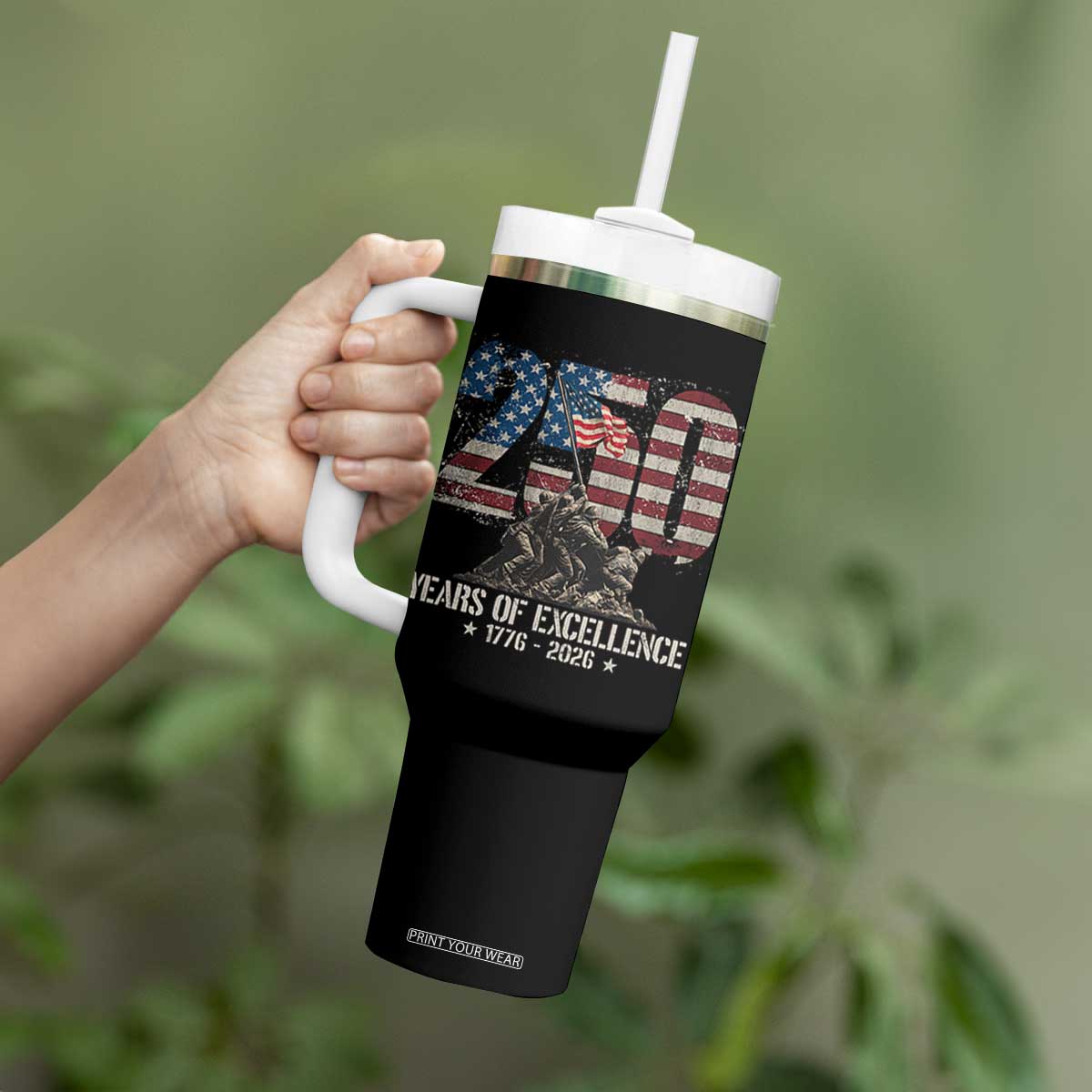 250 Years Of Excellence Tumbler With Handle 250th American Anniversary Independence Day TS11 Print Your Wear