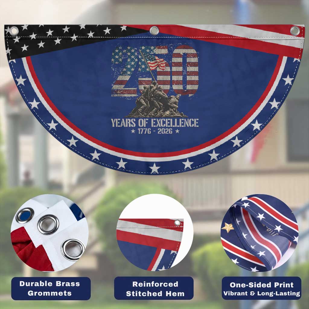 250 Years Of Excellence Patriotic Fan Flag 250th American Anniversary Independence Day