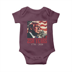 250 Years Trump Baby Onesie 250th American Anniversary Independence Statue Of Liberty TS11 Maroon Print Your Wear