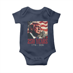 250 Years Trump Baby Onesie 250th American Anniversary Independence Statue Of Liberty TS11 Navy Print Your Wear