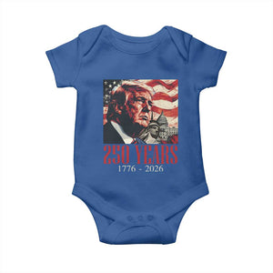 250 Years Trump Baby Onesie 250th American Anniversary Independence Statue Of Liberty TS11 Royal Blue Print Your Wear