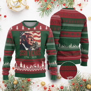250 Years Trump Ugly Christmas Sweater 250th American Anniversary Independence Statue Of Liberty TS11 Red Green Print Your Wear