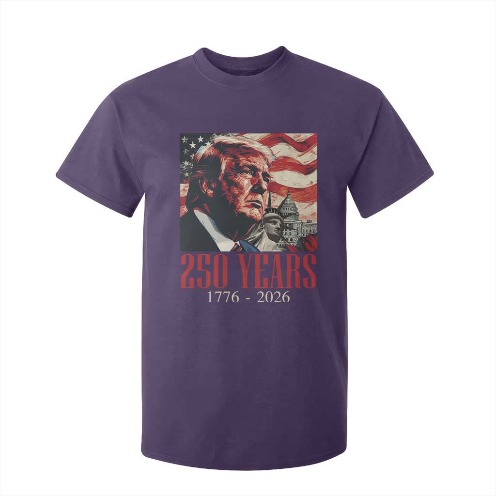 250 Years Trump T Shirt For Kid 250th American Anniversary Independence Statue Of Liberty TS11 Purple Print Your Wear