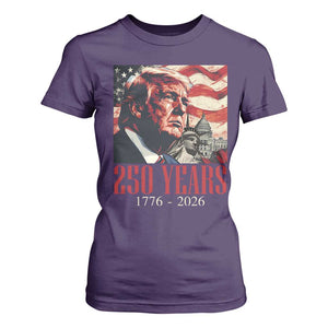 250 Years Trump T Shirt For Women 250th American Anniversary Independence Statue Of Liberty TS11 Purple Print Your Wear