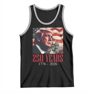 250 Years Trump Tank Top 250th American Anniversary Independence Statue Of Liberty TS11 Black Athletic Heather Print Your Wear