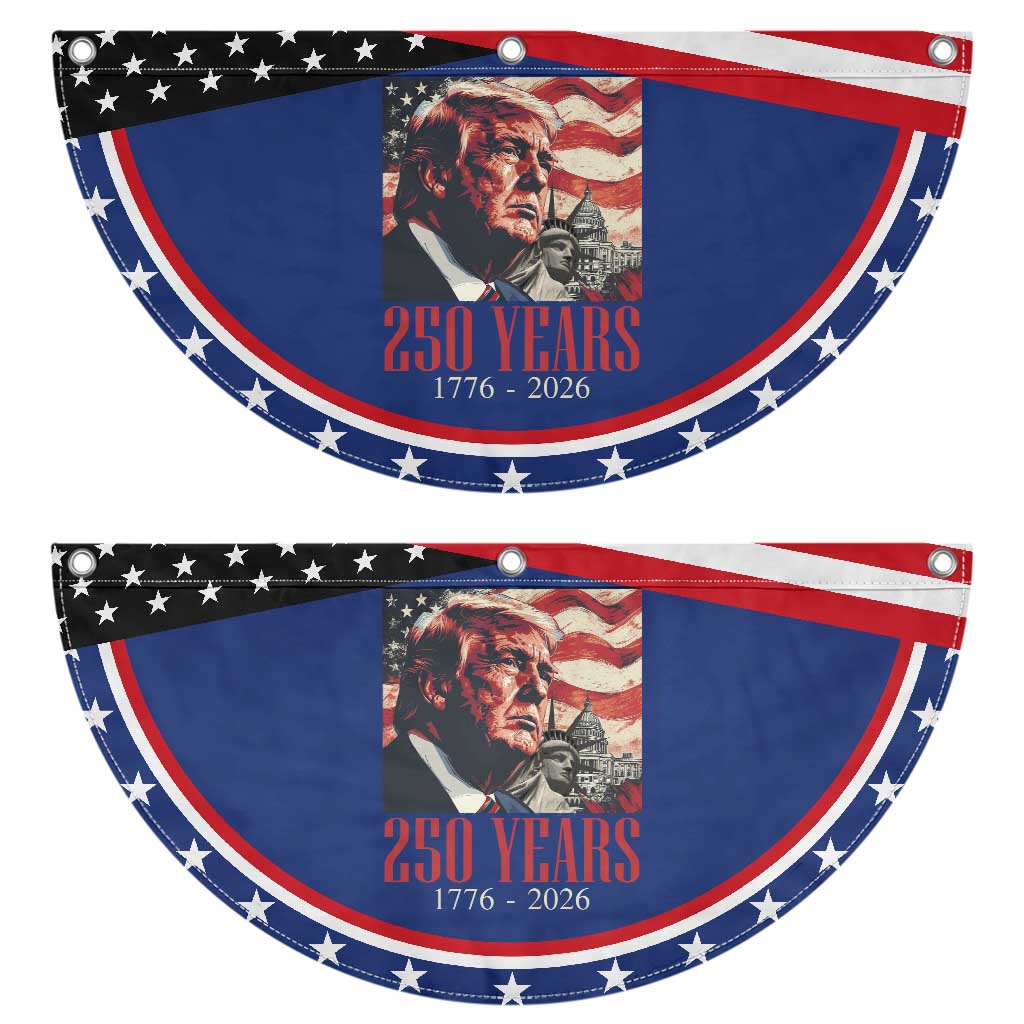 250 Years Trump Patriotic Fan Flag 250th American Anniversary Independence Statue Of Liberty