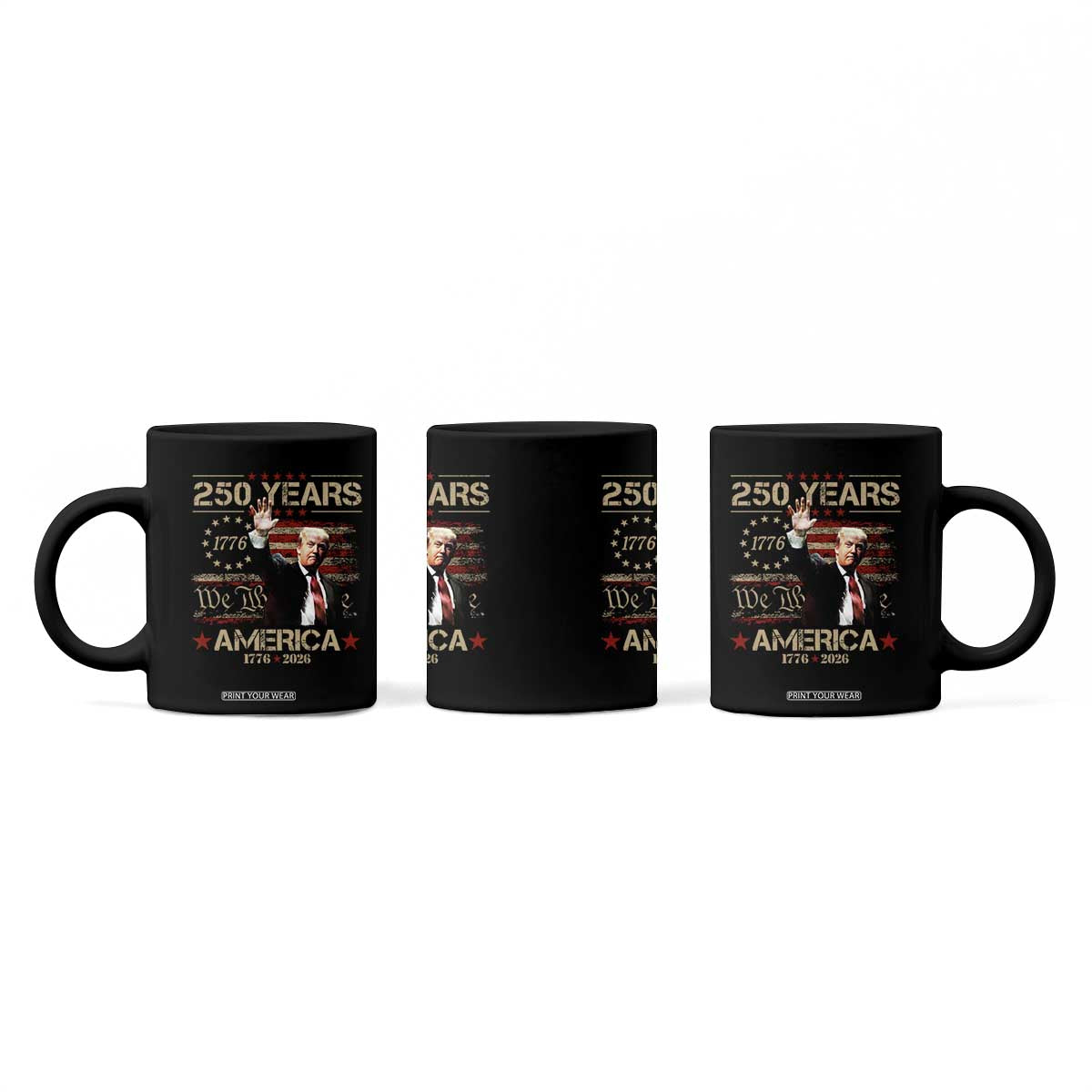 Trump America 250 Coffee Mug 250 Years Of American Vintage Betsy Ross Flag TS11 Print Your Wear