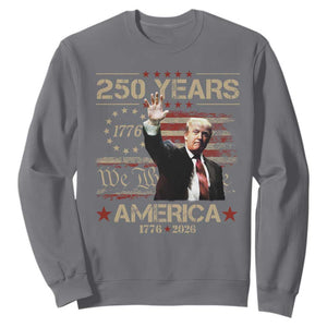 Trump America 250 Sweatshirt 250 Years Of American Vintage Betsy Ross Flag TS11 Charcoal Print Your Wear