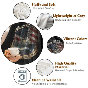 Navy Veteran Throw Blanket Home Of The Free Because Of The Brave American Flag TS11 Print Your Wear