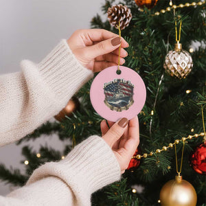 Navy Veteran Ceramic Ornament Home Of The Free Because Of The Brave American Flag TS11 1pc Light Pink Print Your Wear