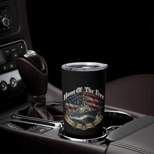 Navy Veteran Tumbler Cup Home Of The Free Because Of The Brave American Flag TS11 Print Your Wear