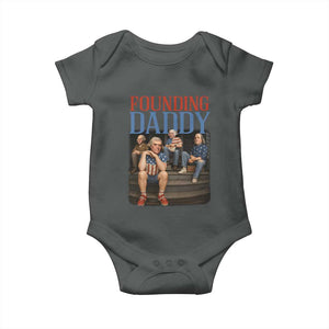 Funny 4th Of July Patriotic Founding Daddy Founding Fathers Baby Onesie TS11 Dark Heather Print Your Wear