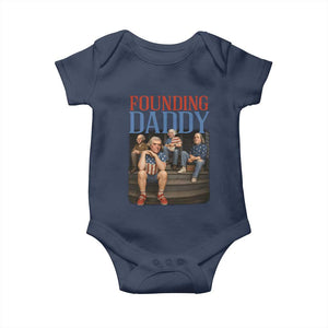 Funny 4th Of July Patriotic Founding Daddy Founding Fathers Baby Onesie TS11 Navy Print Your Wear